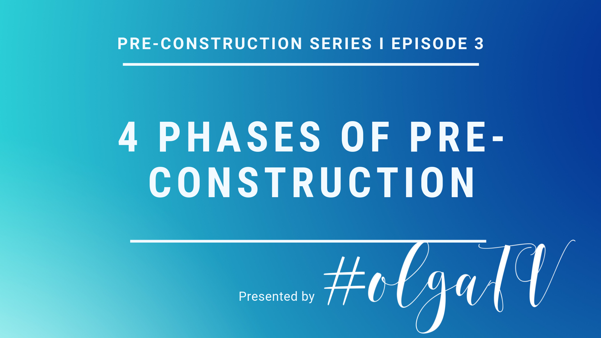 Four Pre-Construction Phases in Miami